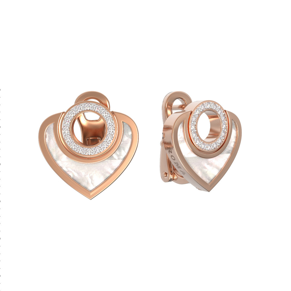 Серьги из золота c бриллиантами и перламутром