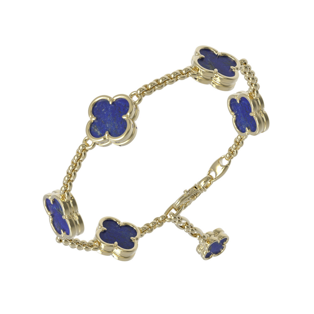 Браслет из лимонного золота c лазуритом