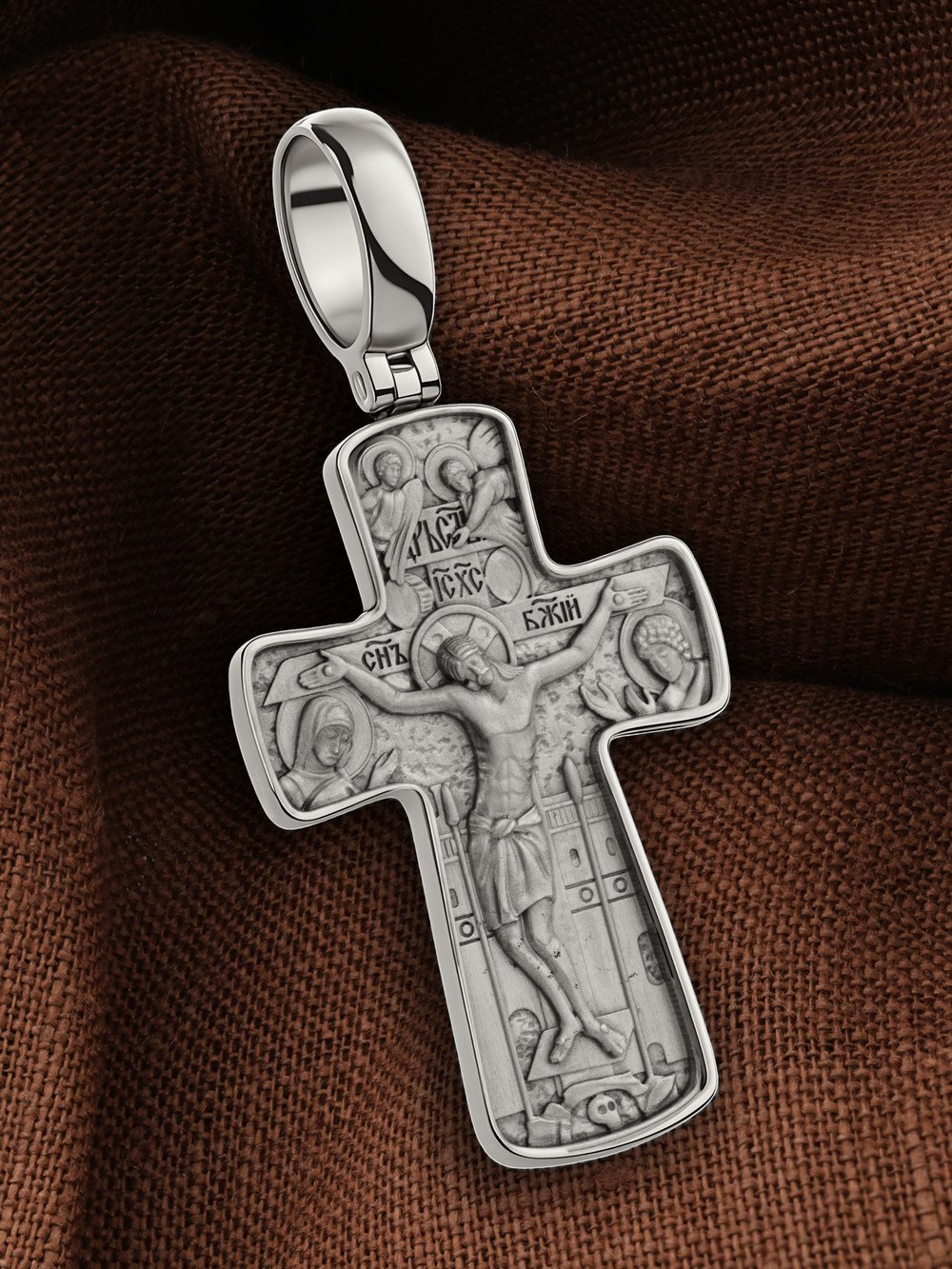 Крест из белого золота