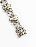 Браслет из серебра 925 пробы и золота 750 пробы c рубином