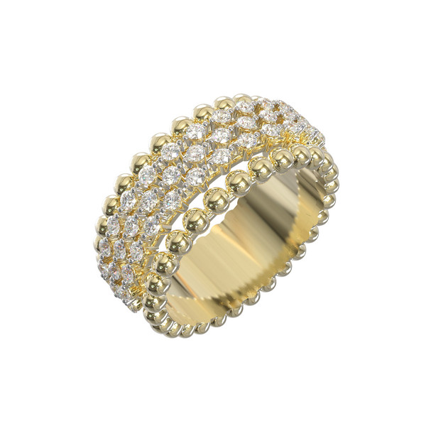 Кольцо из лимонного золота c бриллиантами