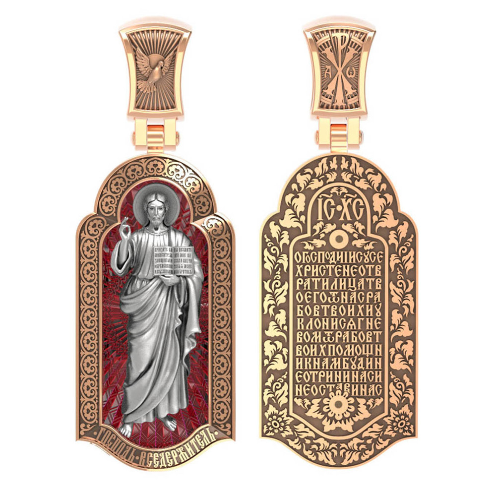 Образок из золота c эмаль