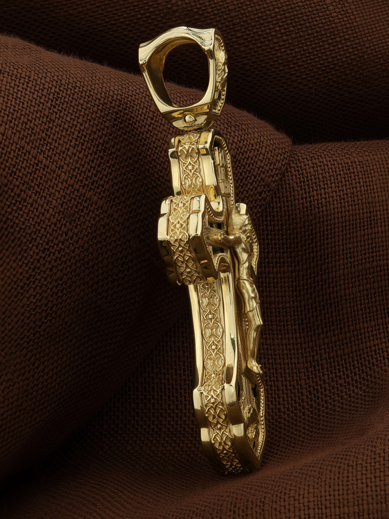 Крест из лимонного золота c ониксом