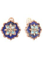 Серьги из золота 585 пробы c бирюзой и лазуритом