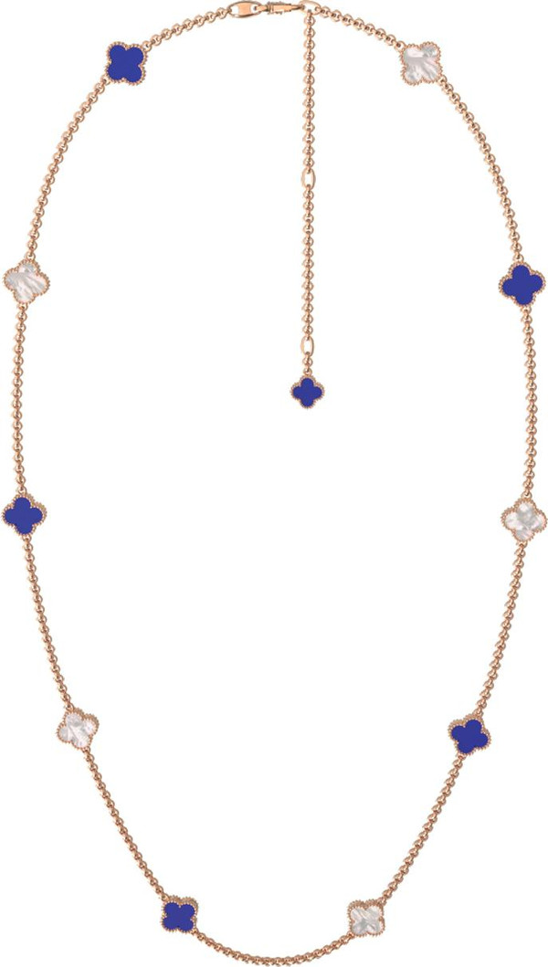 Колье из золота c лазуритом и перламутром