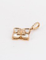Подвеска из золота 585 пробы c бриллиантами и перламутром