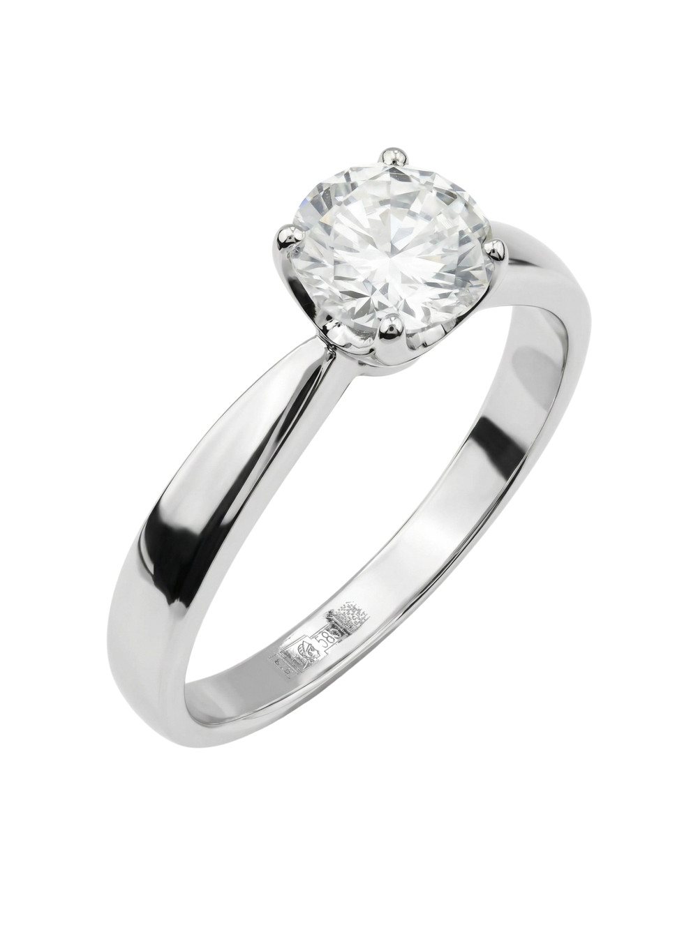 Кольцо из белого золота c бриллиантами