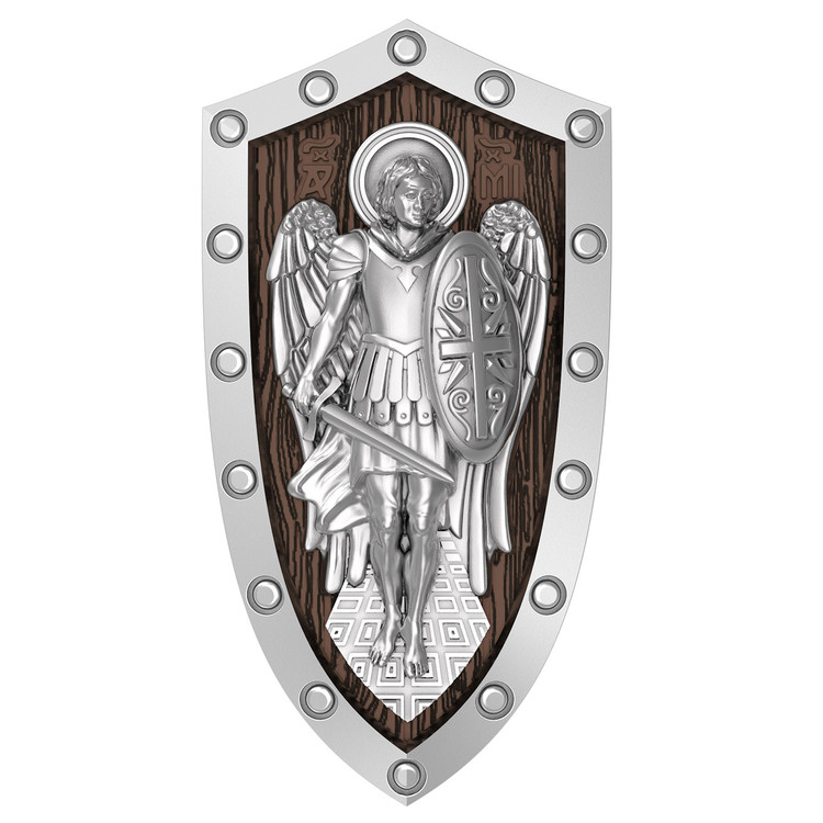 Образок из белого золота c эбеновым деревом