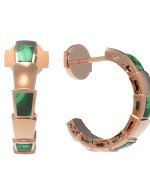 Серьги из золота 585 пробы c малахитом