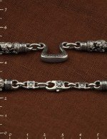 Цепь из белого золота 585 пробы c эмалью и эбеновым деревом