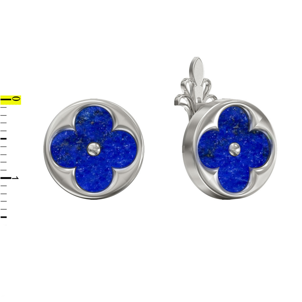 Серьги из белого золота c лазуритом