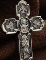 Крест из белого золота 585 пробы