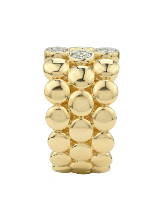 Кольцо из лимонного золота c бриллиантами и рубином