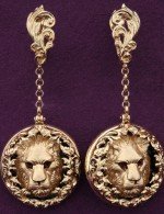 Серьги из золота 585 пробы c эмалью и ониксом