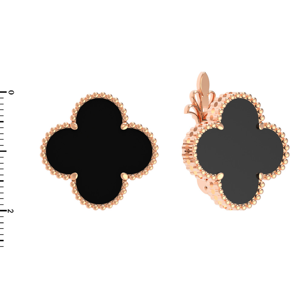 Серьги из золота c ониксом