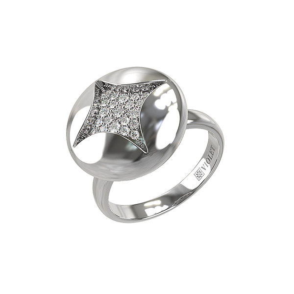 Кольцо из белого золота c бриллиантами