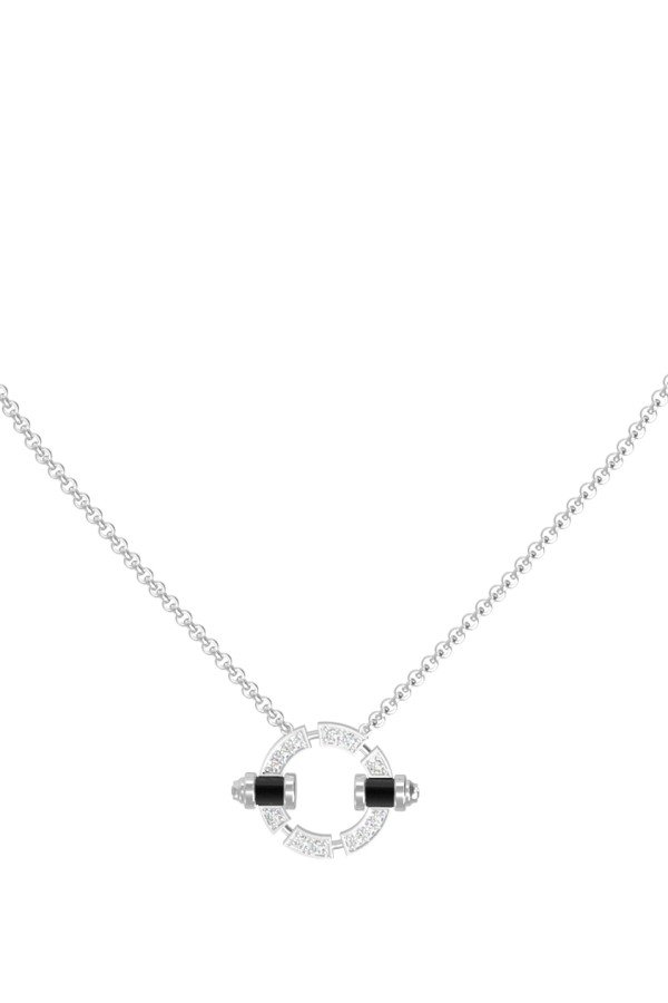 Колье из белого золота c бриллиантами и ониксом