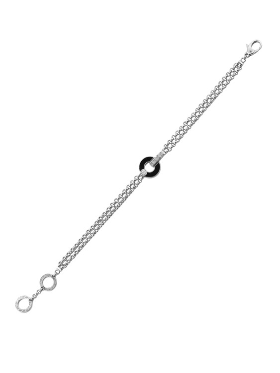 Браслет из белого золота c бриллиантами и ониксом