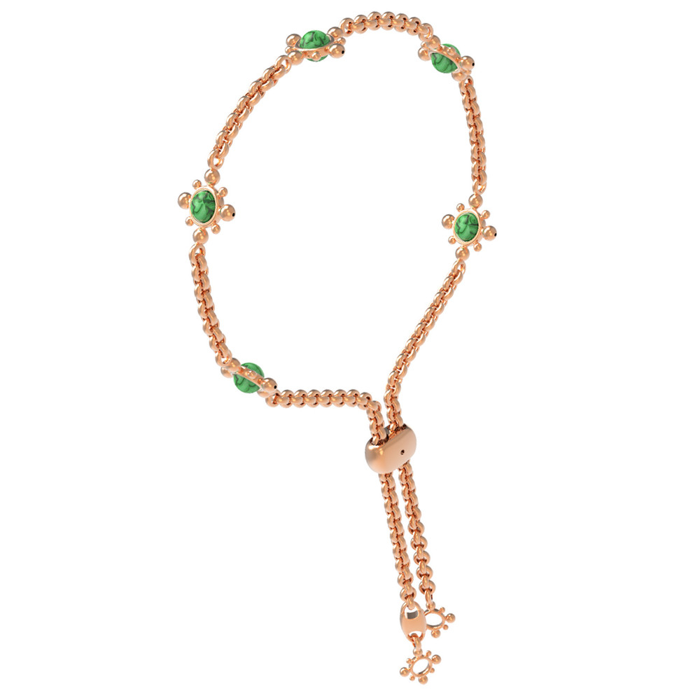 Браслет из золота c малахитом