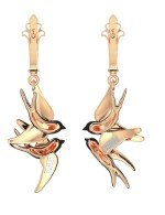 Серьги из золота 585 пробы c эмалью