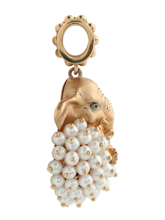 Подвеска из золота c эмаль и жемчугом