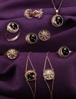 Серьги из золота 585 пробы c бриллиантами