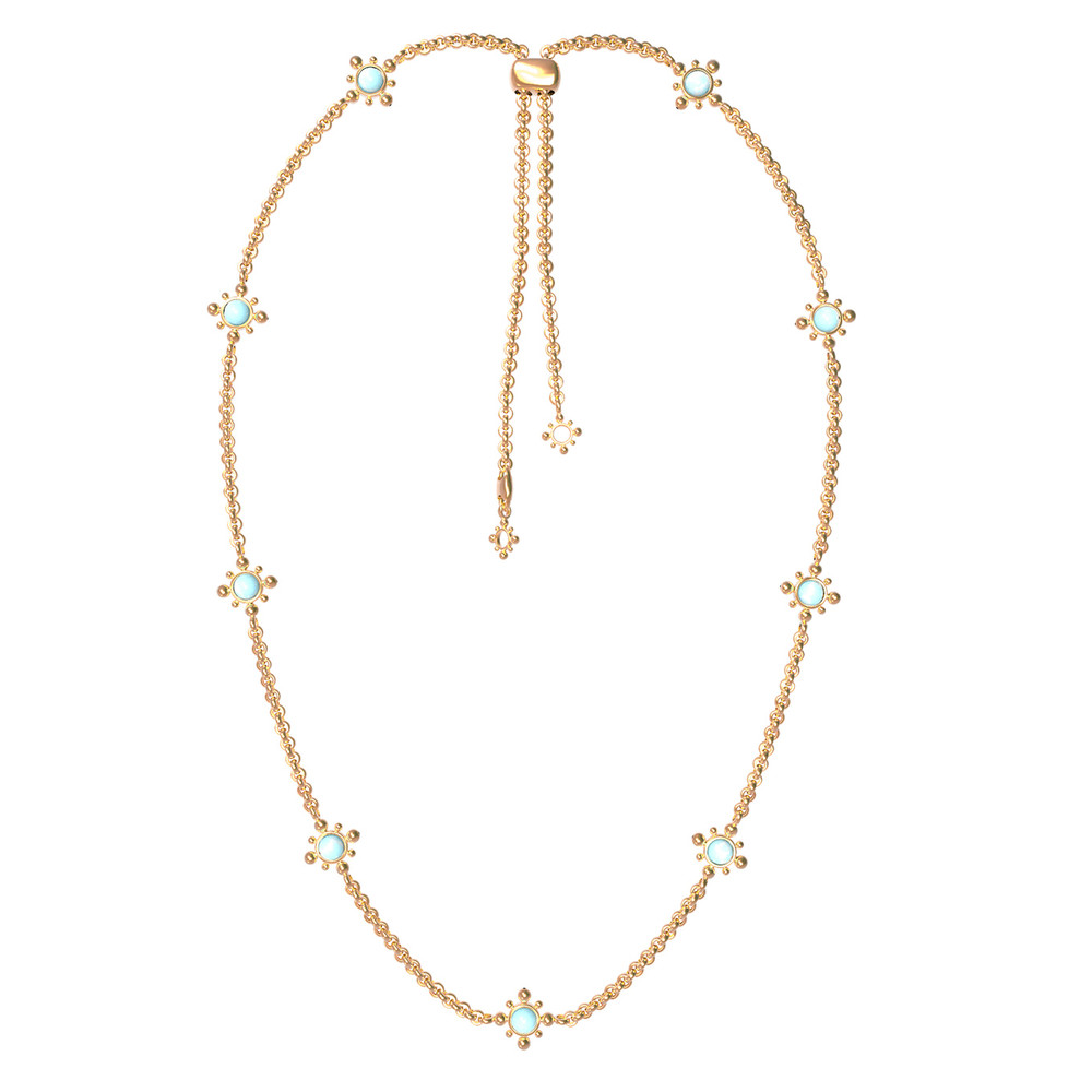 Колье из золота c бирюзой