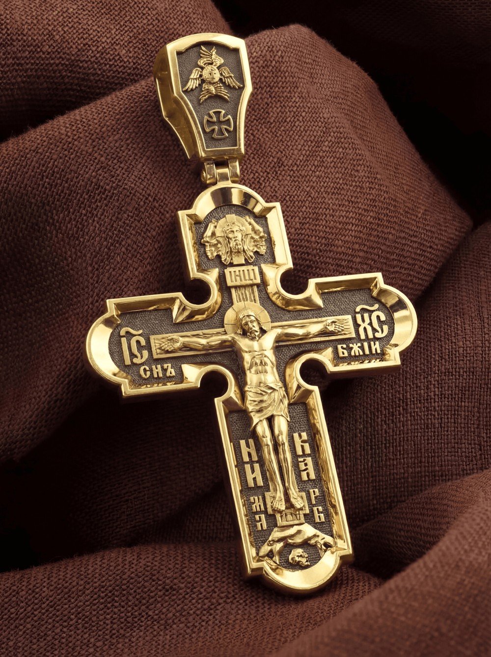 Крест из лимонного золота