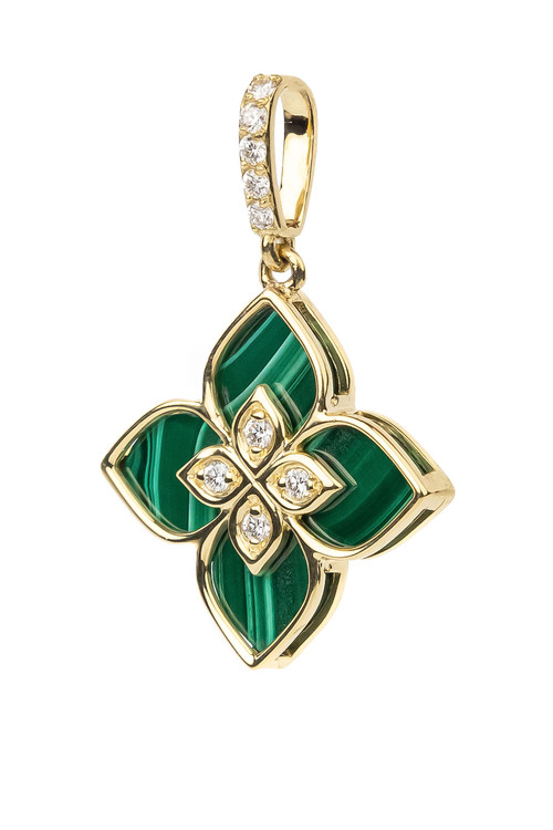 Подвеска из лимонного золота c бриллиантами и малахитом