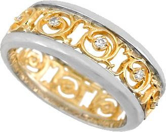 Кольцо из лимонного золота c фианитом