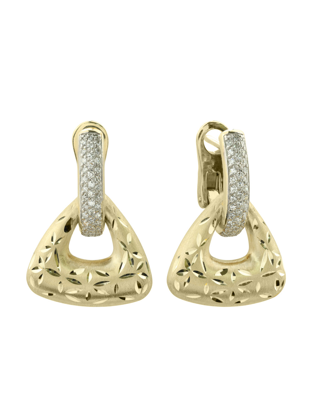 Серьги из лимонного золота c бриллиантами