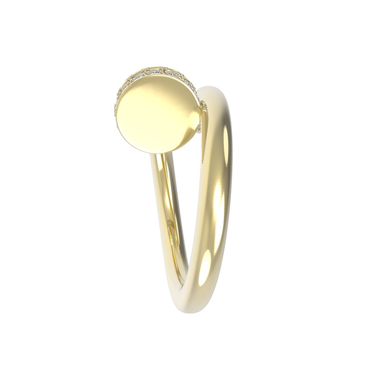 Кольцо из лимонного золота c бриллиантами