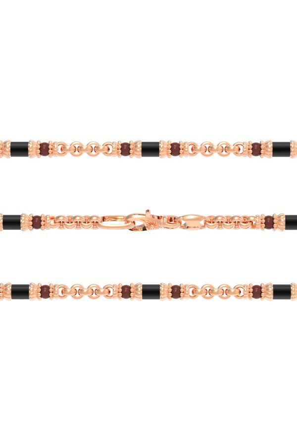 Цепь из золота c ониксом и кораллом