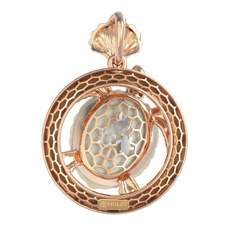 Подвеска из золота c эмаль и бивнем мамонта