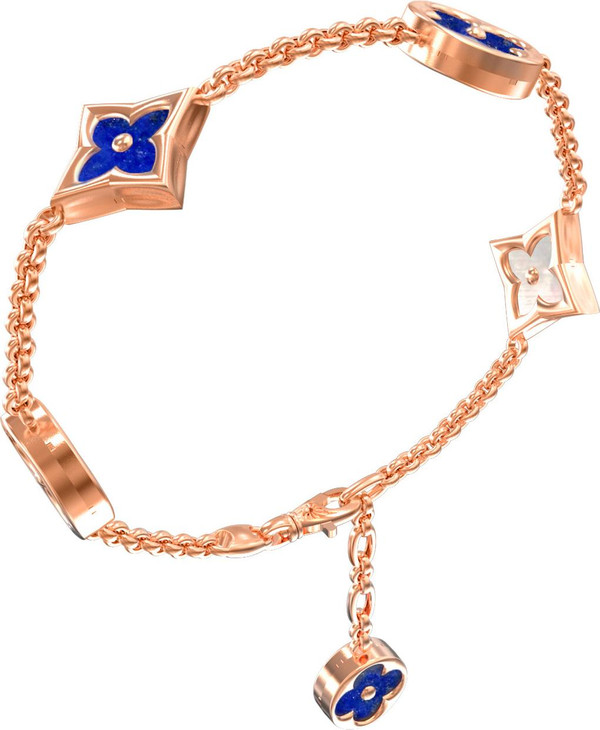 Браслет из золота c лазуритом и перламутром