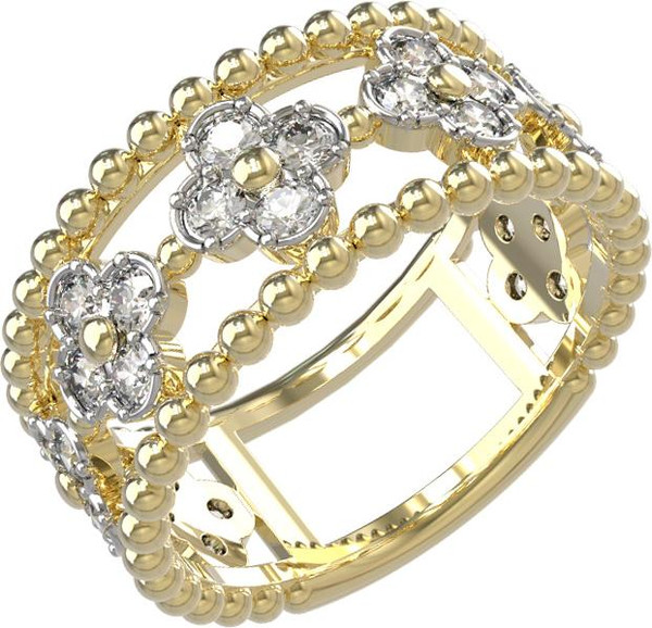 Кольцо из лимонного золота c бриллиантами