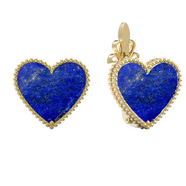 Серьги из лимонного золота c лазуритом