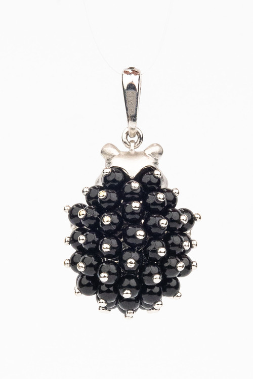 Подвеска из белого золота c эмаль и ониксом