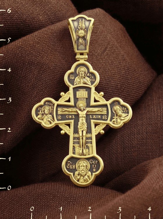 Крест из лимонного золота