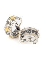 Серьги из серебра 925 пробы и золота 750 пробы c рубином