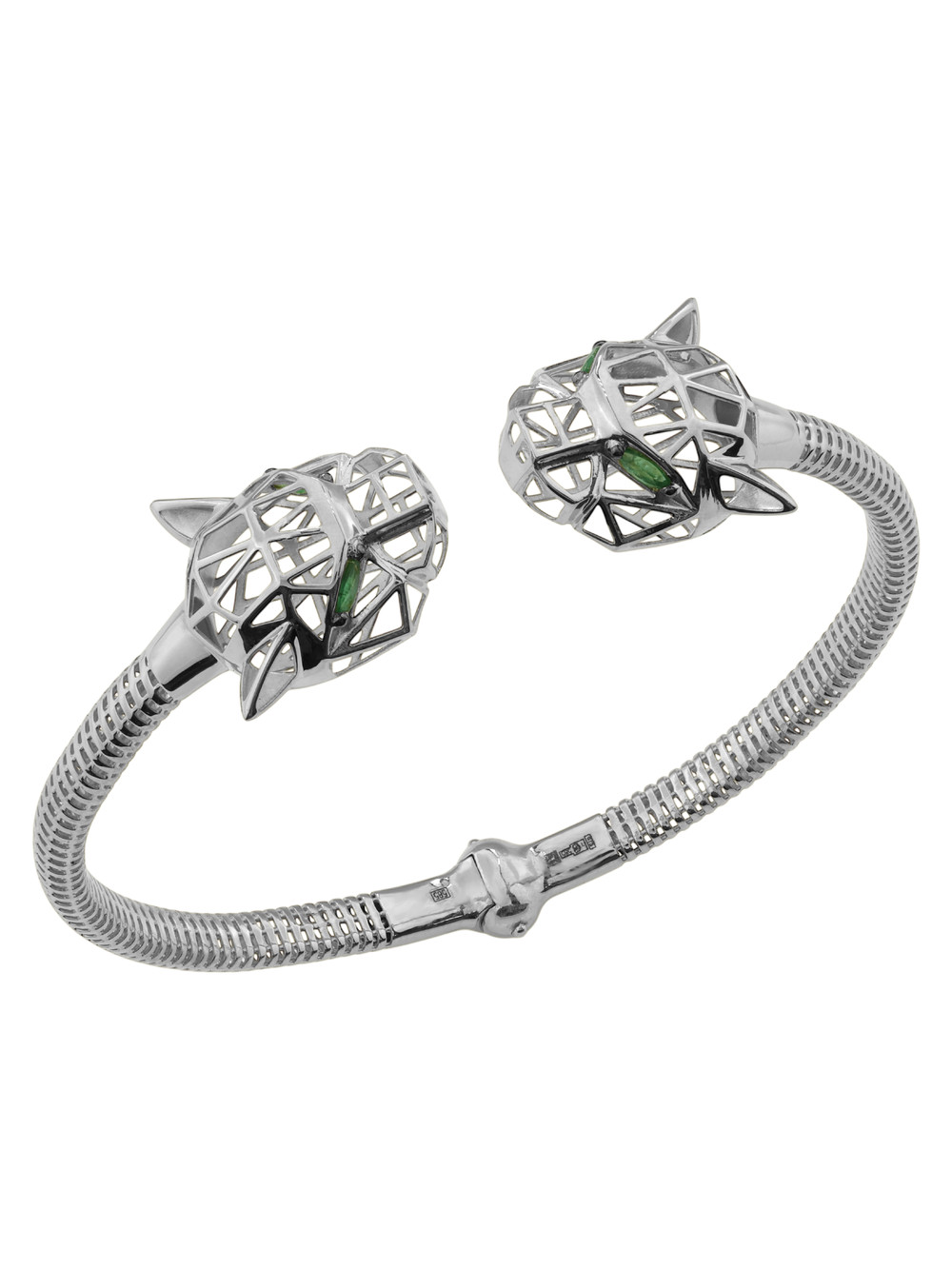 Браслет из белого золота c изумрудом