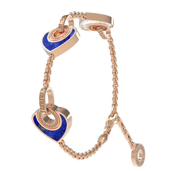 Браслет из золота c лазуритом и перламутром