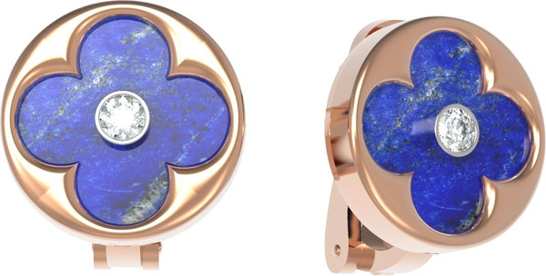 Серьги из золота c бриллиантами и лазуритом