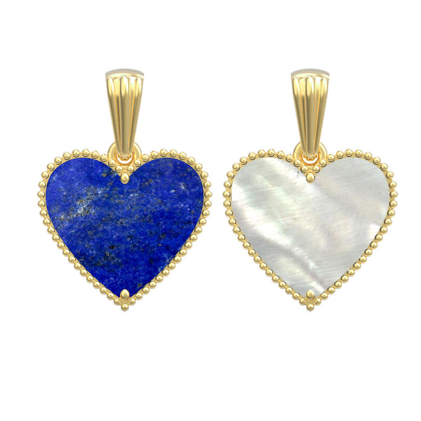 Подвеска из лимонного золота c лазуритом и перламутром