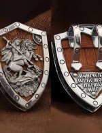 Образок из белого золота 585 пробы c деревом груши