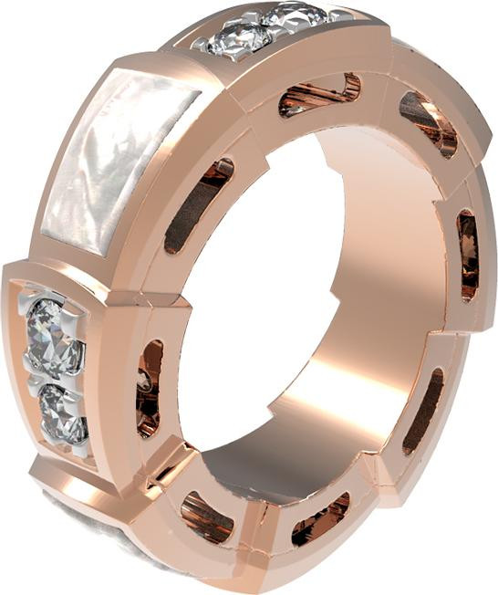 Подвеска из золота c бриллиантами и перламутром