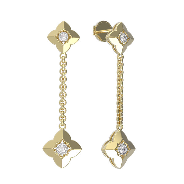 Серьги из лимонного золота c бриллиантами