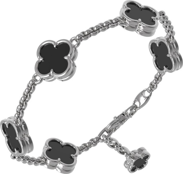 Браслет из белого золота c ониксом