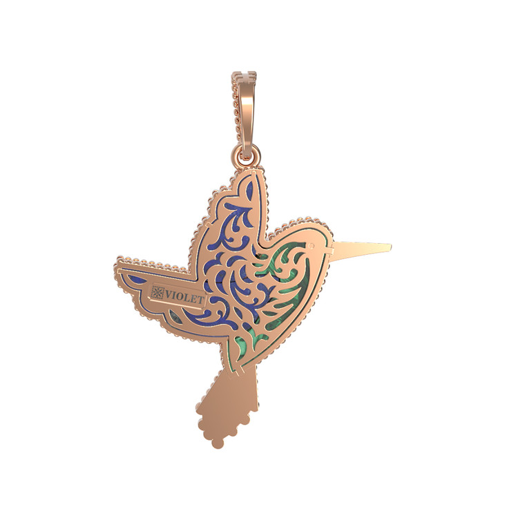 Подвеска из золота c эмаль , лазуритом и малахитом