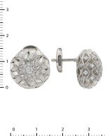 Серьги из белого золота 585 пробы c бриллиантами